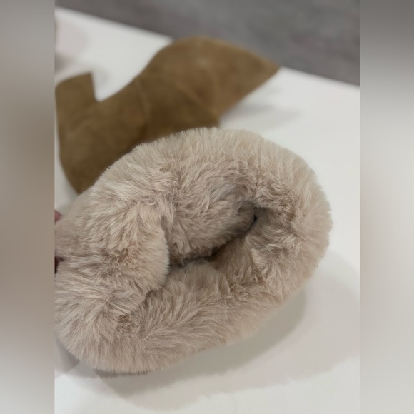 Nine West Convertible Brown Suede Faux Fur Lined Pointed Toe Ankle Boots Size 8 - Picture 9 of 11